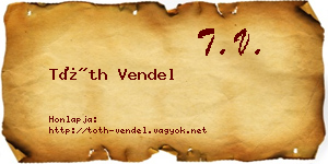 Tóth Vendel névjegykártya